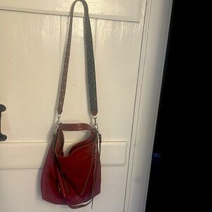 Large 3 different straps on gently used Rebecca Minkoff leather bag